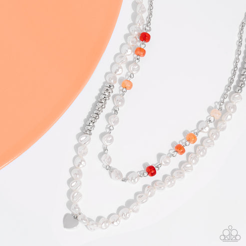 Paparazzi  Pearl Pact - Orange  Necklace