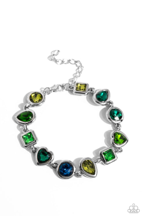 Paparazzi  Abstract Admirer - Green  Necklace/Paparazzi  Actively Abstract - Green  Bracelet