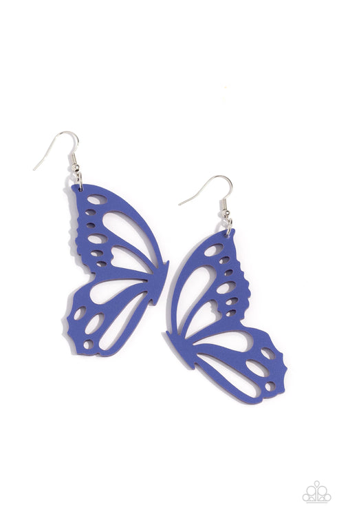 Paparazzi  WING of the World - Blue  Earrings