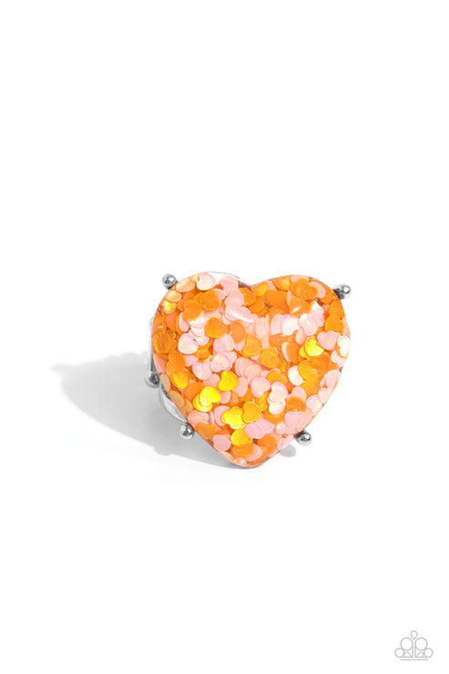 Paparazzi  Patterned Promenade - Orange  Ring