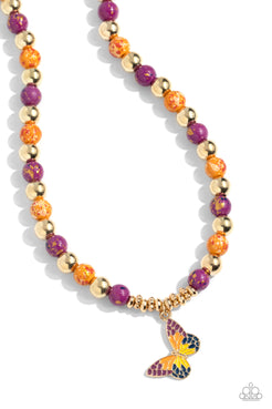 Paparazzi  Speckled Story - Orange  Necklace