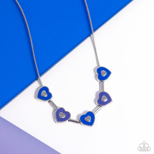 Paparazzi  ECLECTIC Heart - Blue  Necklace