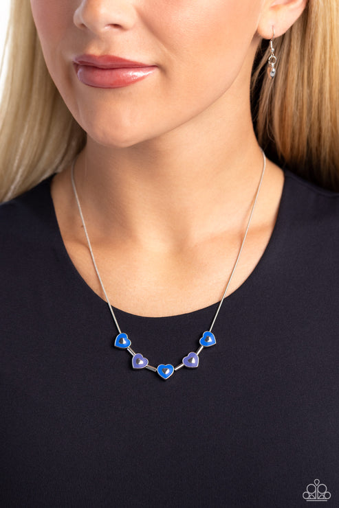 Paparazzi  ECLECTIC Heart - Blue  Necklace