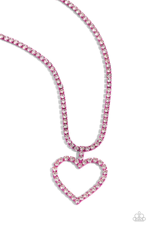 Paparazzi  Flirting Fancy - Pink  Necklace