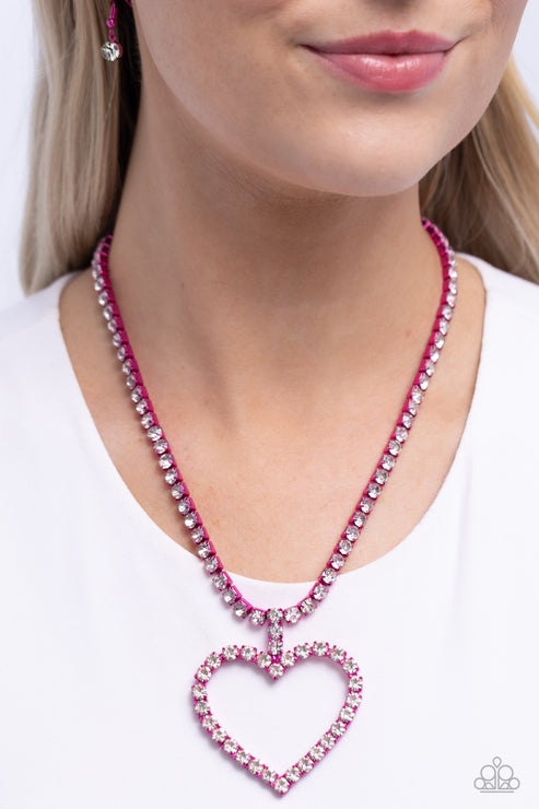 Paparazzi  Flirting Fancy - Pink  Necklace