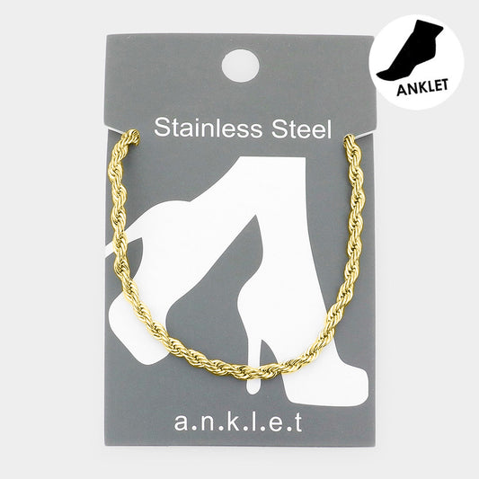 Stainless Steel Metal Chain Anklet