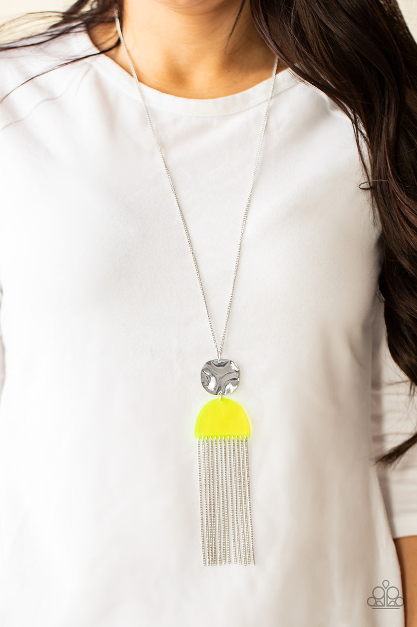 Color Me Neon - yellow - Paparazzi necklace