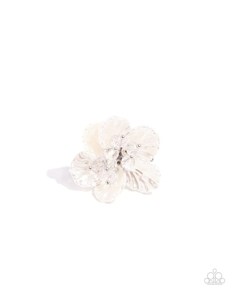 Paparazzi Ring ~ Petal Pact - White