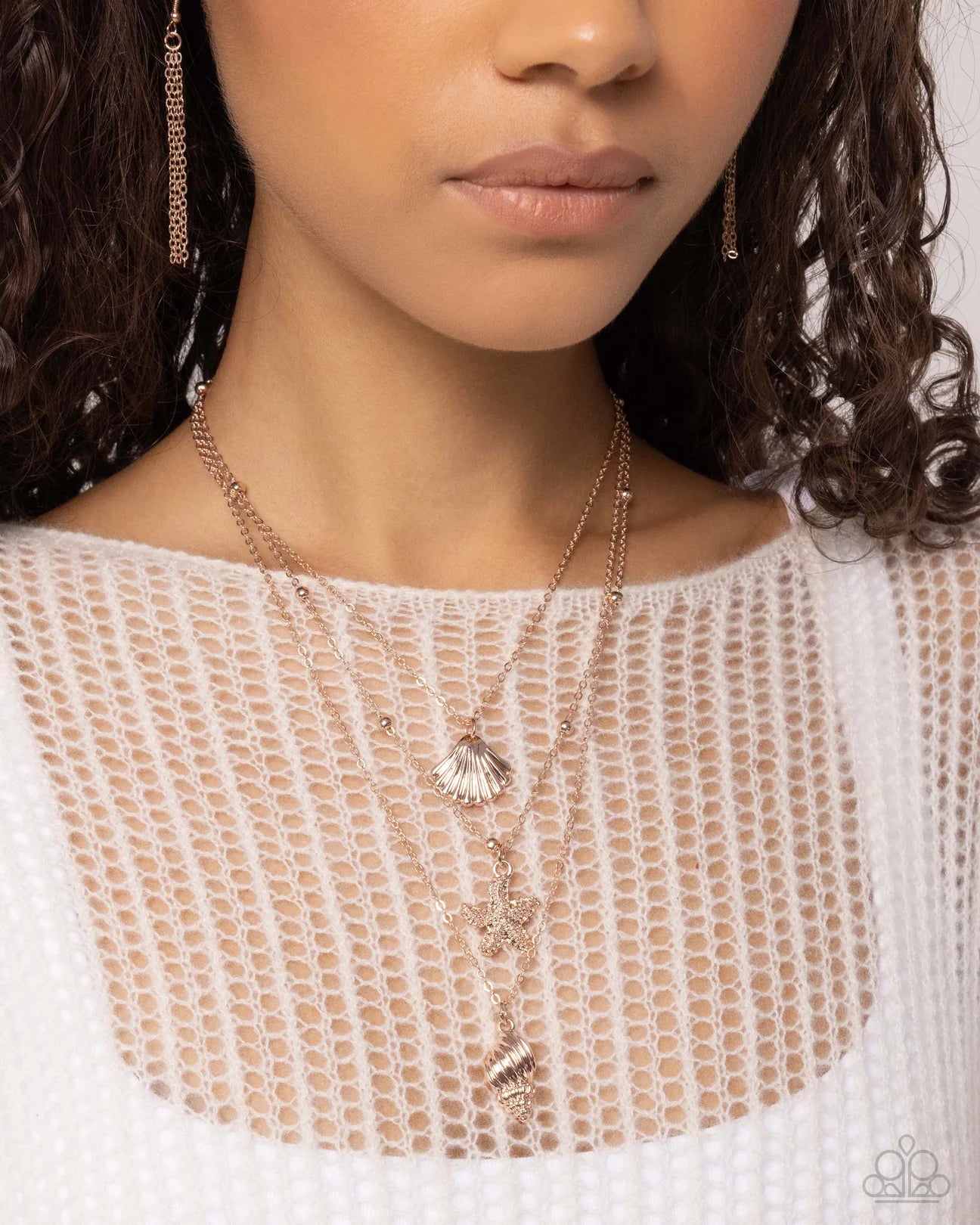 Seashell Sonata - Rose Gold Necklace - Paparazzi Accessories