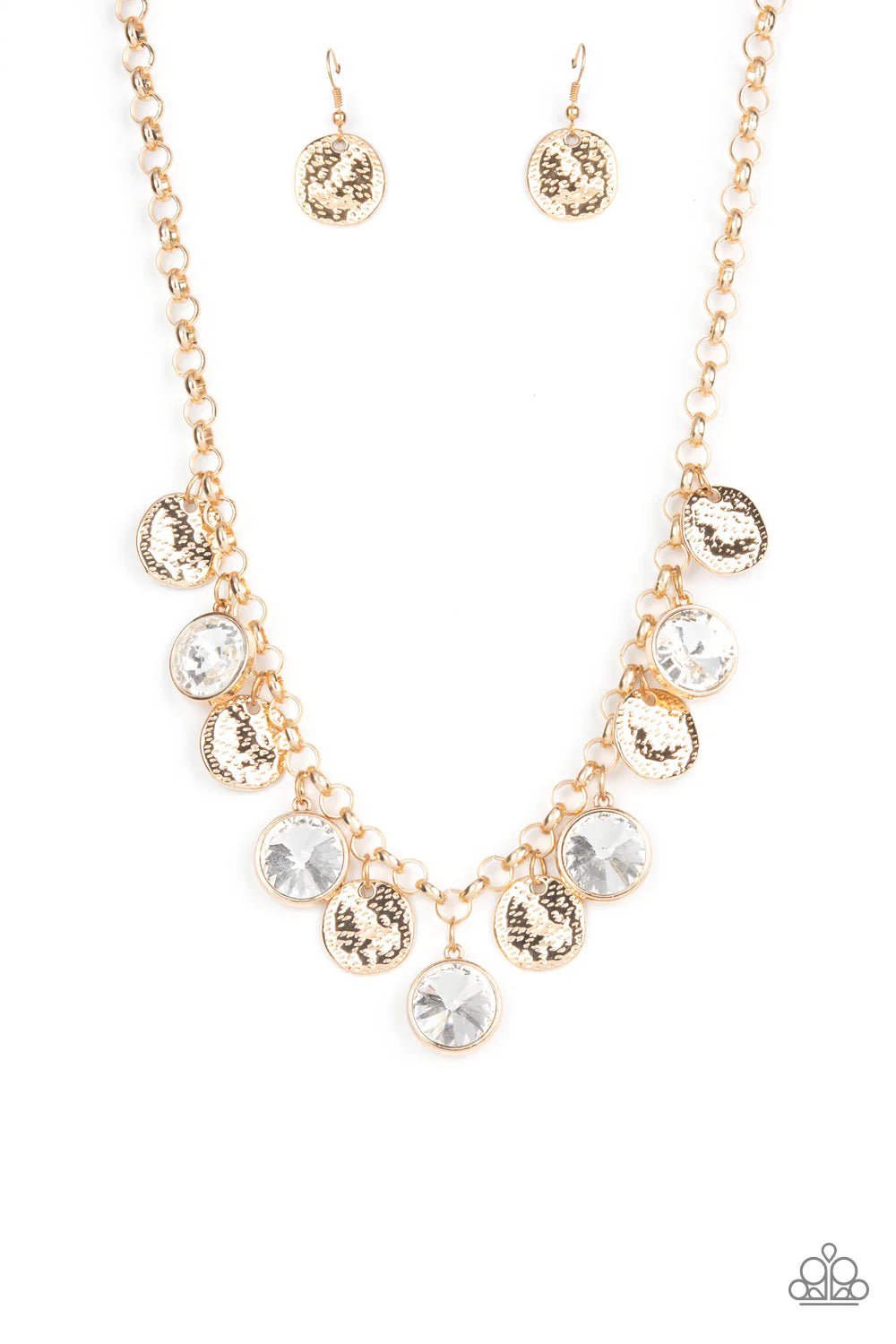 PAPARAZZI "SPOT ON SPARKLE" GOLD NECKLACE