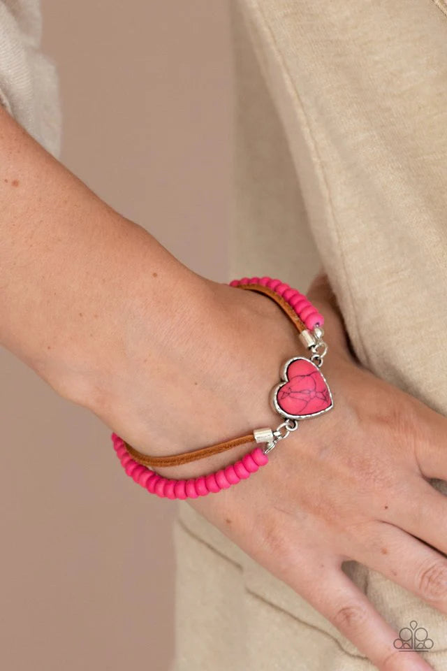 Paparazzi Bracelet ~ Charmingly Country - Pink/Paparazzi Necklace ~ Country Sweetheart - Pink