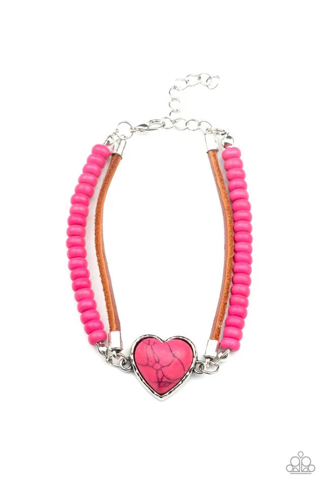 Paparazzi Bracelet ~ Charmingly Country - Pink/Paparazzi Necklace ~ Country Sweetheart - Pink