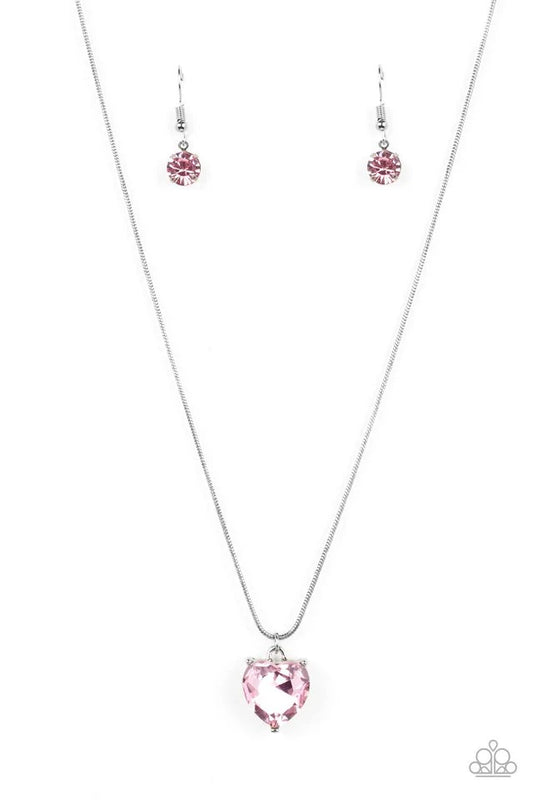 PAPARAZZI "SMITTEN WITH STYLE" PINK NECKLACE