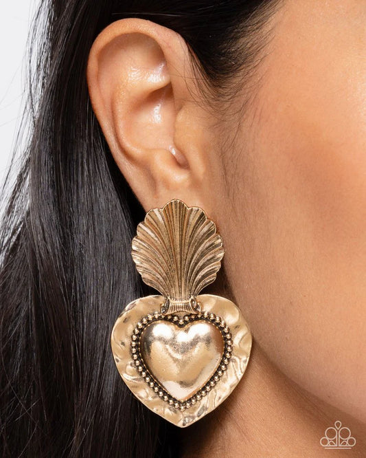 Paparazzi Earring ~ Mythical Moment - Gold