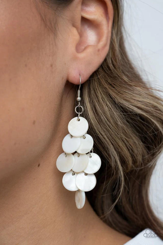 Paparazzi Earring ~ Tropical Tryst - White