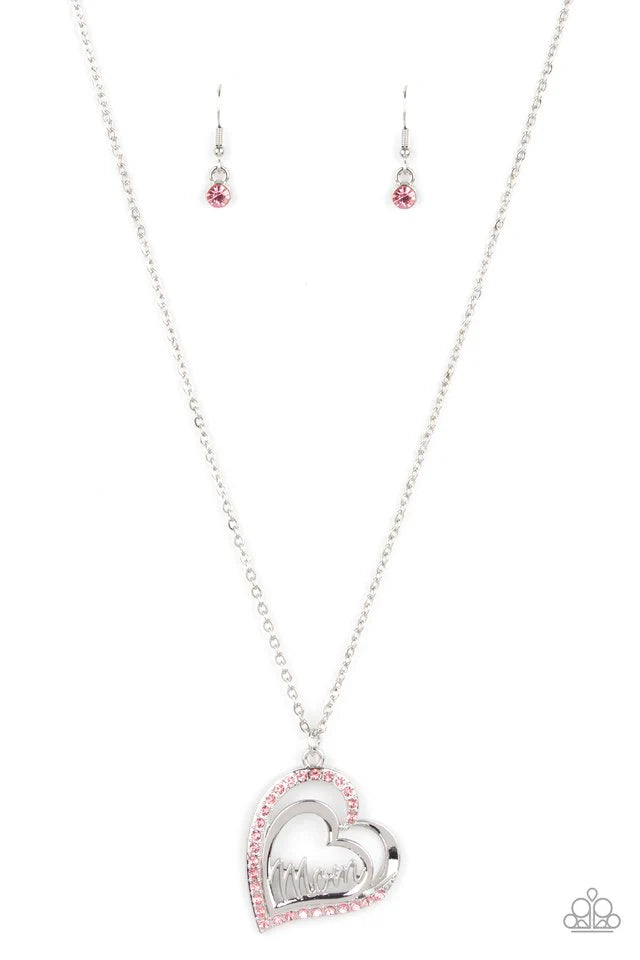 Paparazzi Necklace ~ A Mothers Heart - Pink