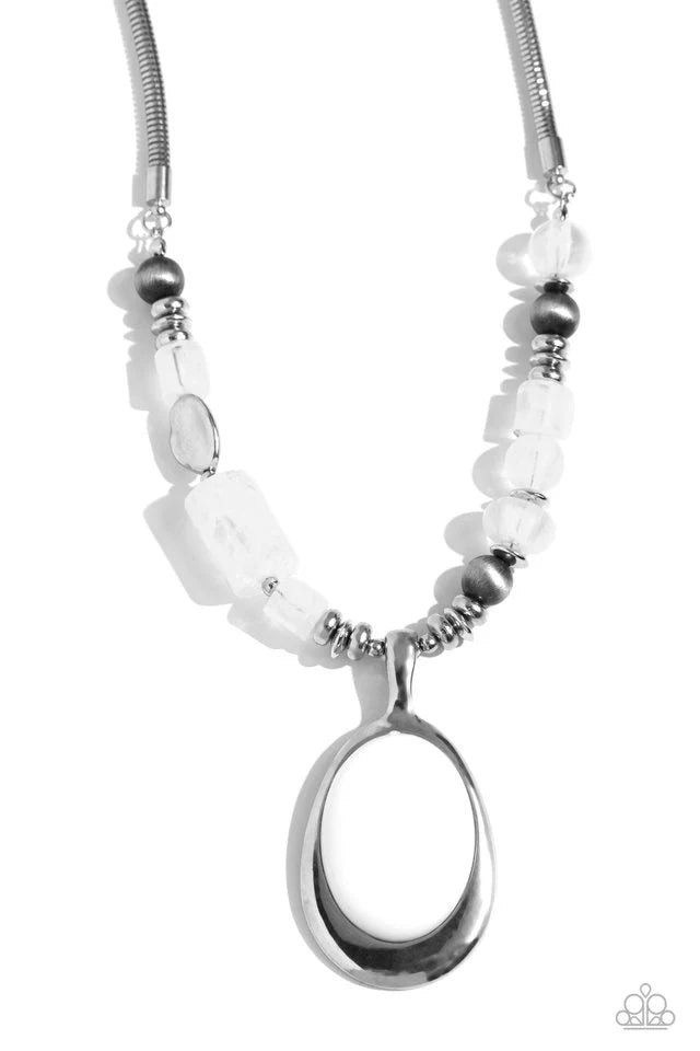 Paparazzi Necklace ~ Captivating Composition - White