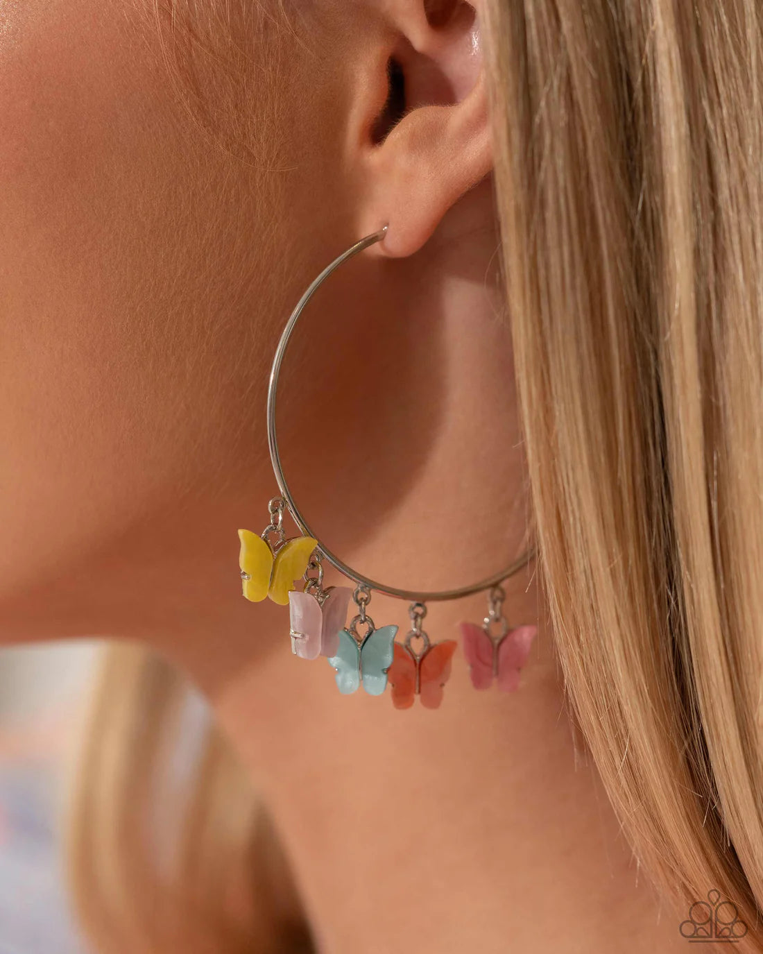 Paparazzi Earring ~ Bemusing Butterflies - Multi