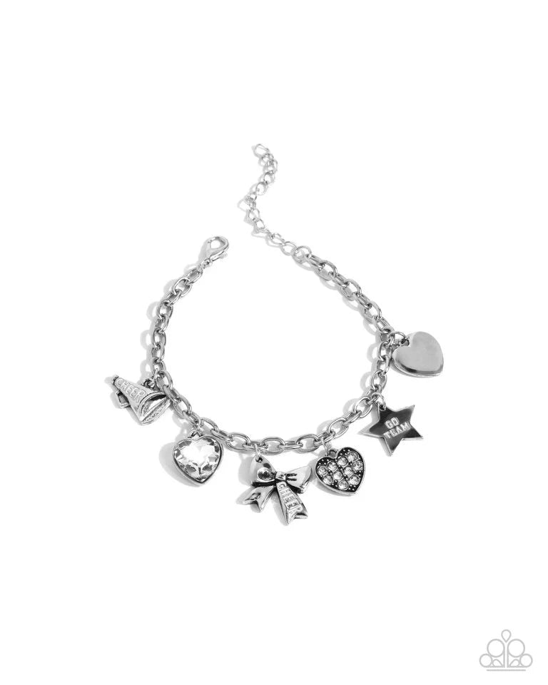 Paparazzi Bracelet ~ Cheerleading Camp - White