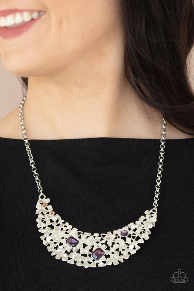 Paparazzi Necklace ~ Fabulously Fragmented - Purple