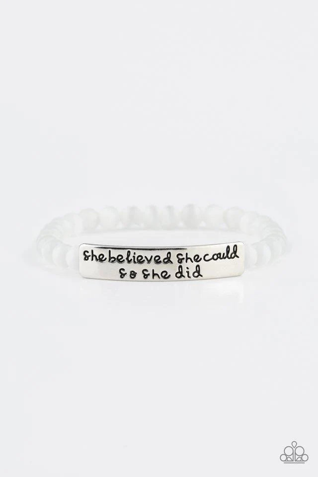 So She Did - White Bracelet - Paparazzi Accessories