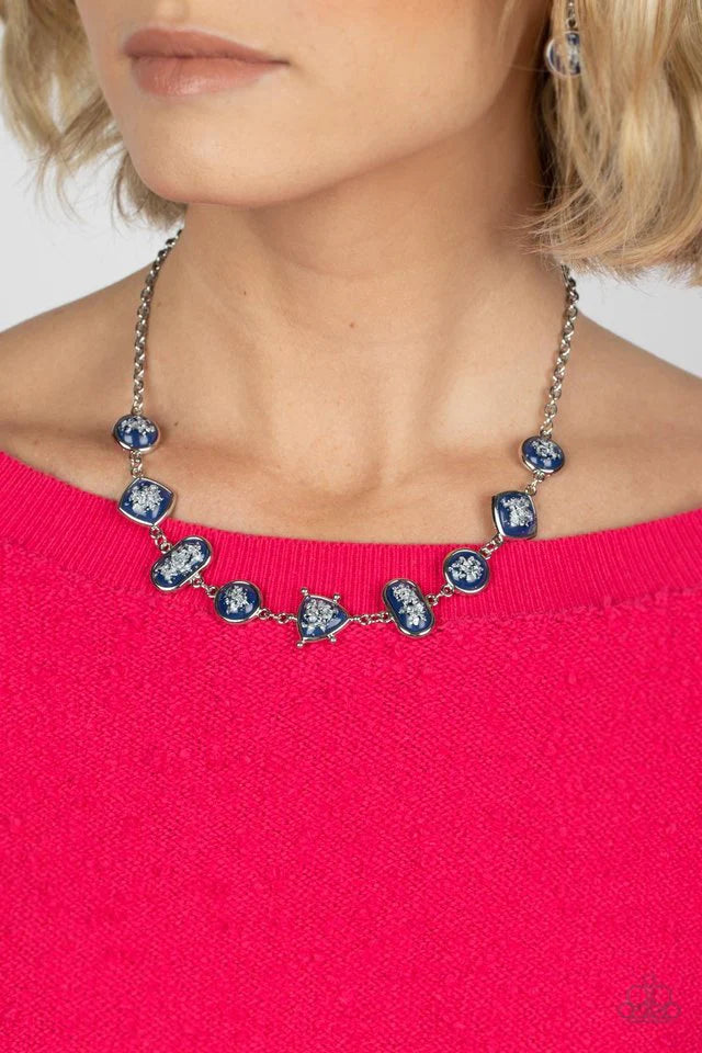 Paparazzi Necklace ~ Fleek and Flecked - Blue