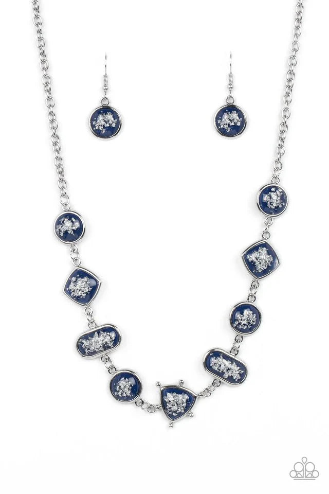 Paparazzi Necklace ~ Fleek and Flecked - Blue