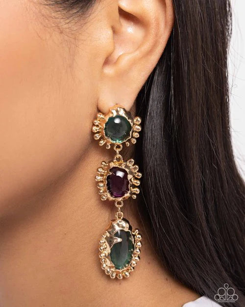 Paparazzi Earring ~ Emotional Elegance Green