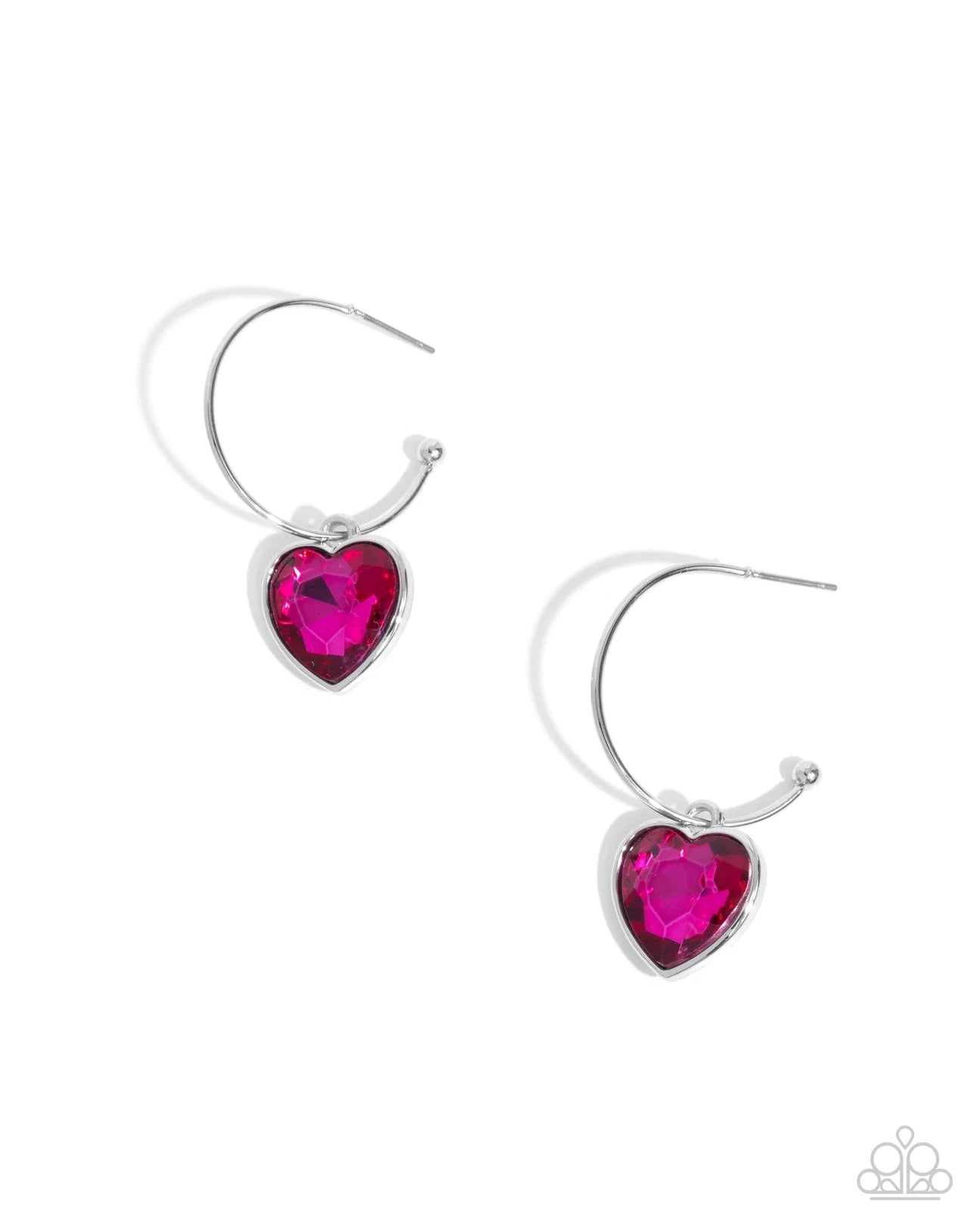 PAPARAZZI "DIAMOND OF THE NIGHT" PINK POST EARRINGS