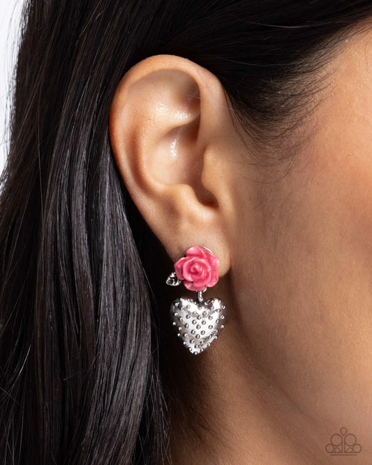 PAPARAZZI "GIRLY GRADE" PINK POST EARRINGS