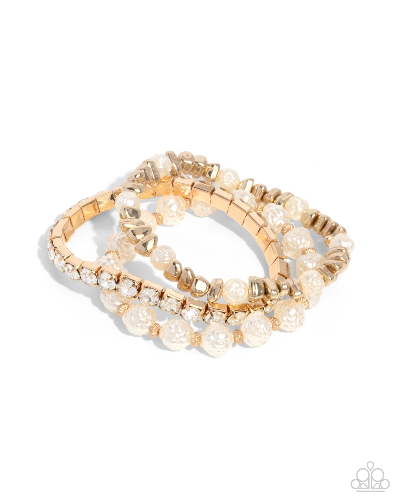 PAPARAZZI "FAIR FLORALS" GOLD BRACELET