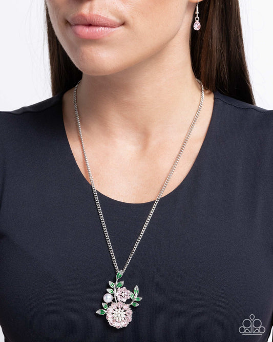 PAPARAZZI "BOTANICAL BUNCH" PINK NECKLACE