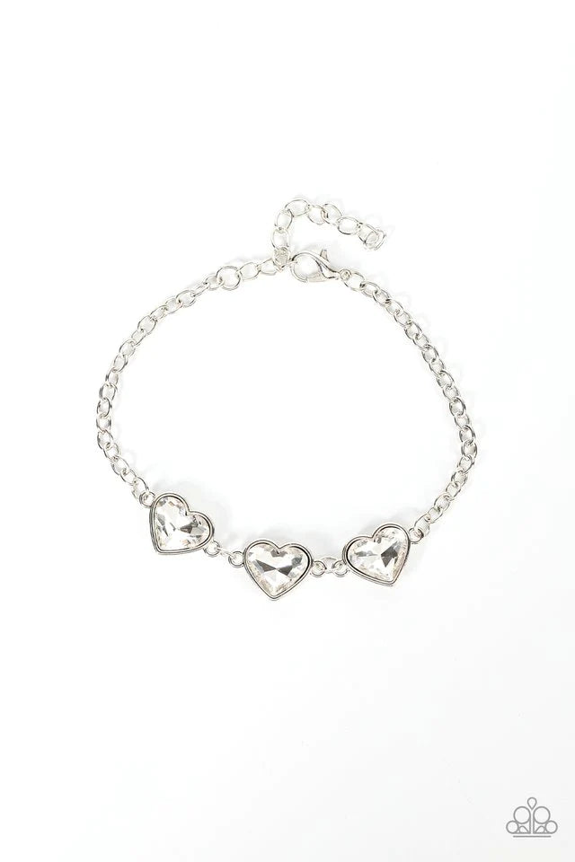 Paparazzi Bracelet ~ Little Heartbreaker - White