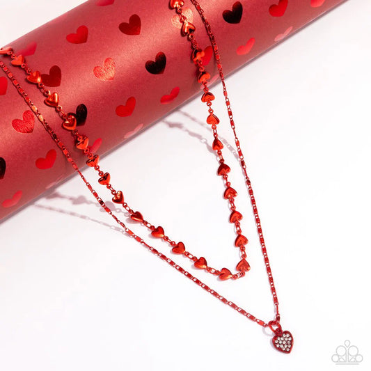 Paparazzi Necklace ~ Cupid Combo - Red