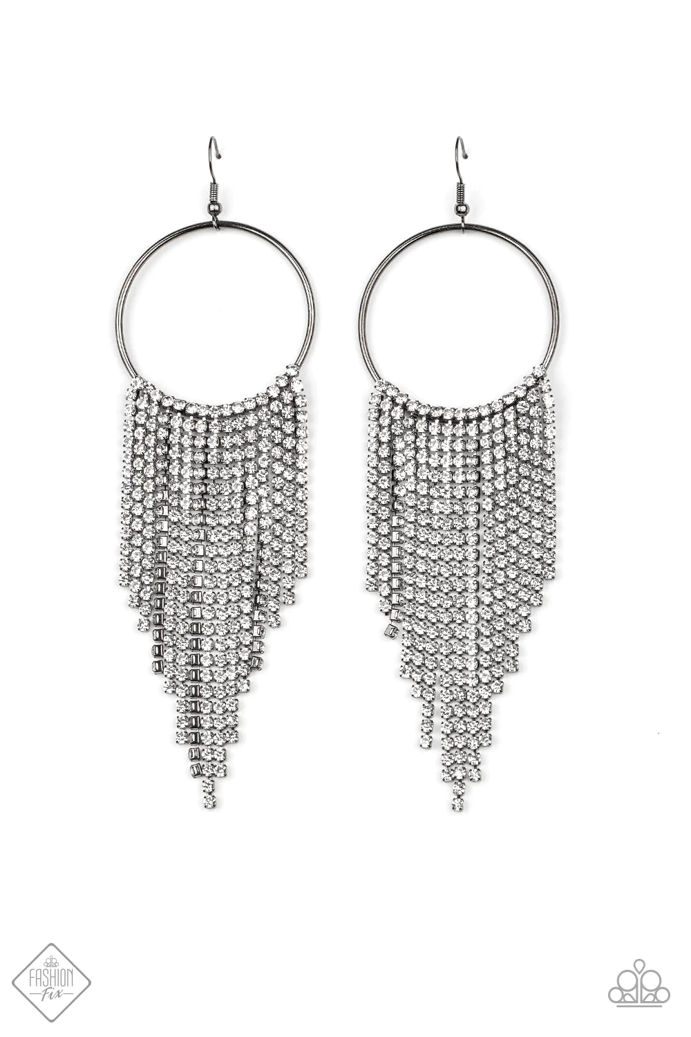 Paparazzi Earring ~ Streamlined Shimmer - Black