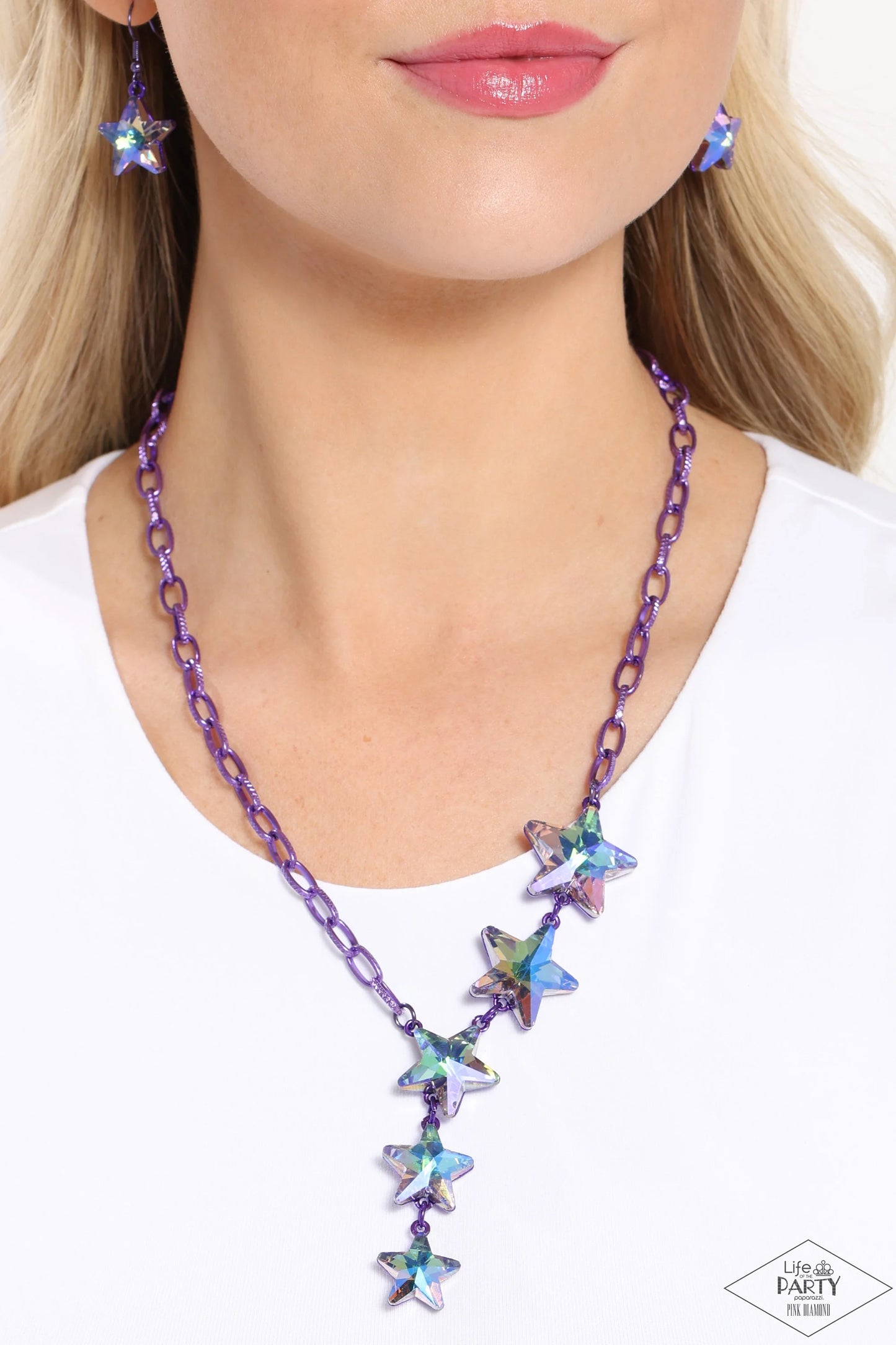 Paparazzi Star-Crossed Sparkle - Purple Necklace