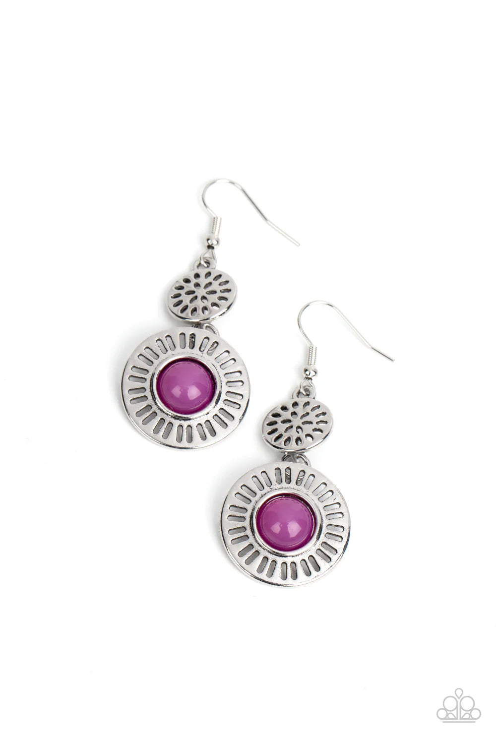 Ocean Orchard - Purple Earrings - Paparazzi Accessories