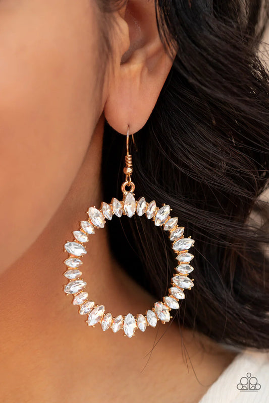 Paparazzi Earring ~ Glowing Reviews - Gold