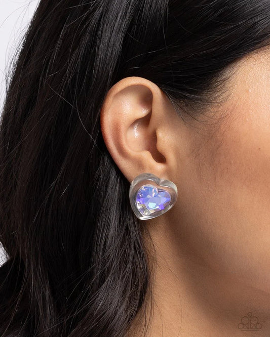 Paparazzi Earring ~ Heart-Pounding Haute - Purple