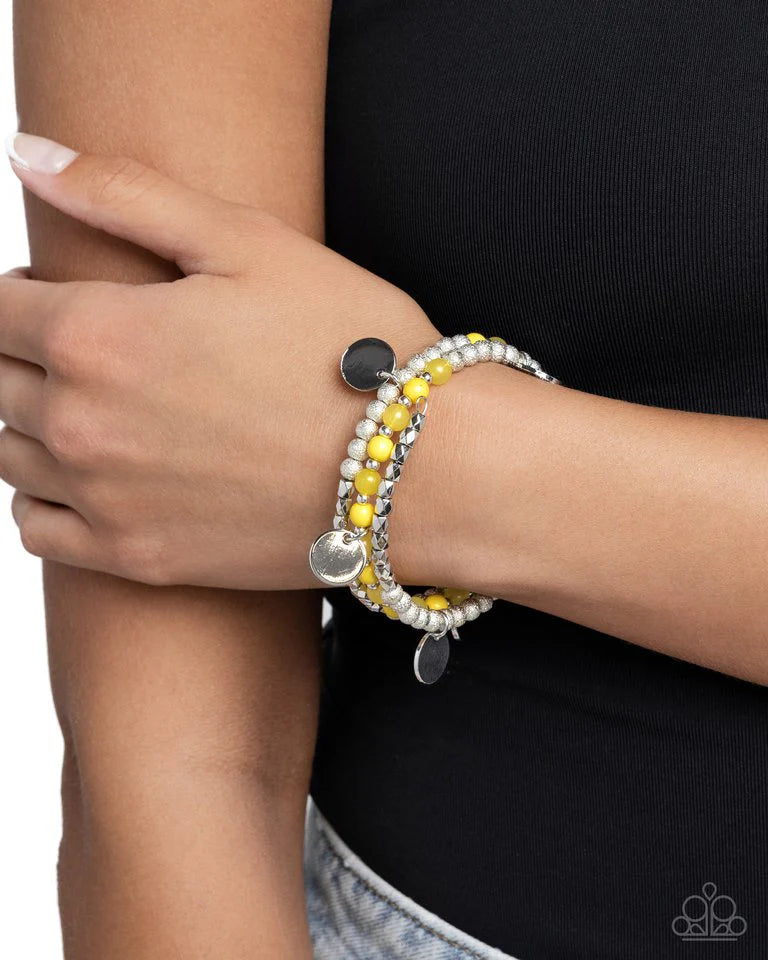 Paparazzi Bracelet ~ Boundless Beaches - Yellow