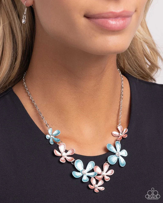 Paparazzi Necklace ~ Reflective Rundown - Blue