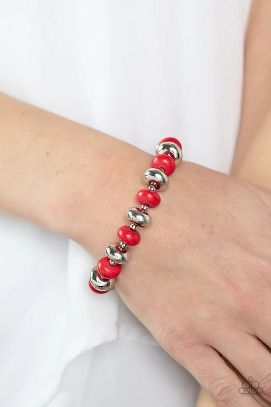 Paparazzi Bracelet ~ Stone Age Aesthetic - Red