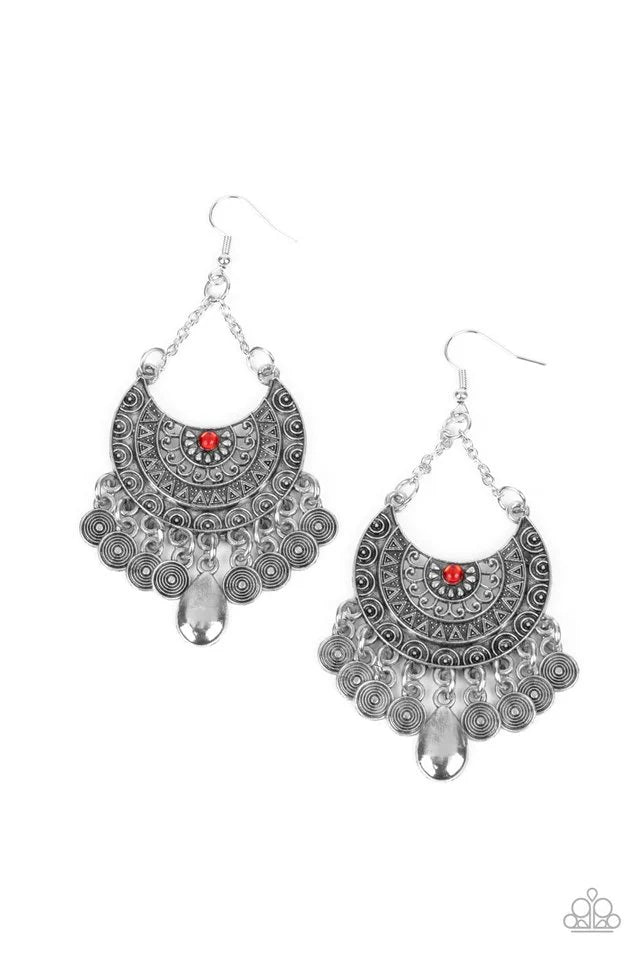 Paparazzi Earring ~ Lunar Allure - Red