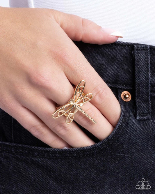 Paparazzi Ring ~ Dragonfly Depth - Gold