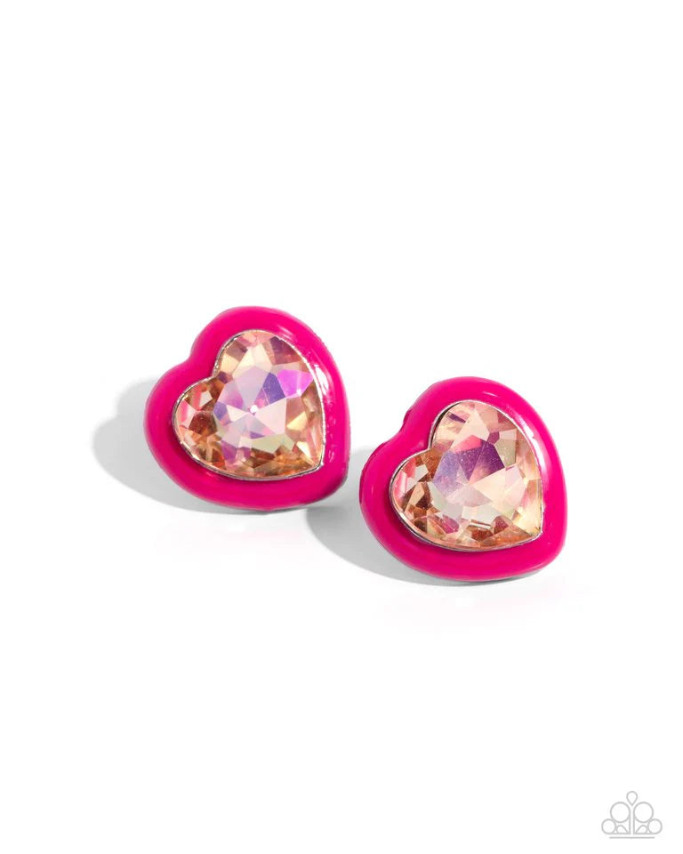 Paparazzi Earring ~ Heartfelt Haute - Pink