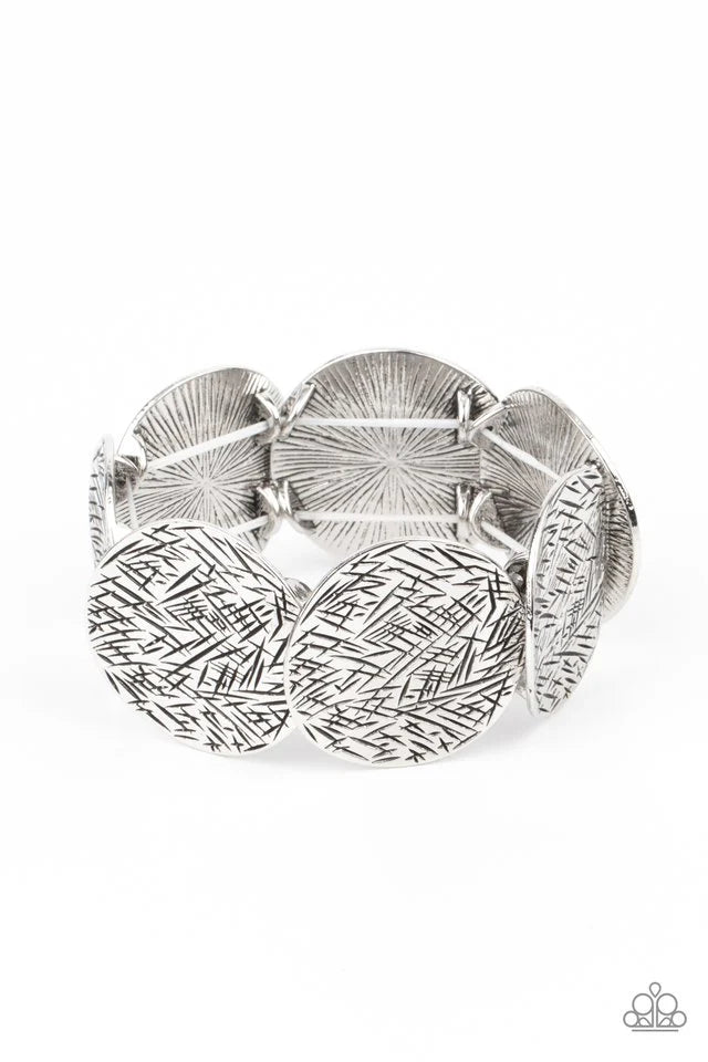 Paparazzi Bracelet ~ Extra Etched - Silver