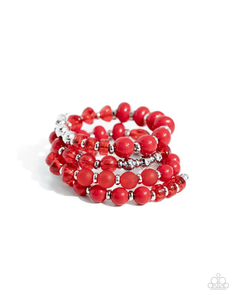 Paparazzi Bracelet ~ Colorful Charade - Red