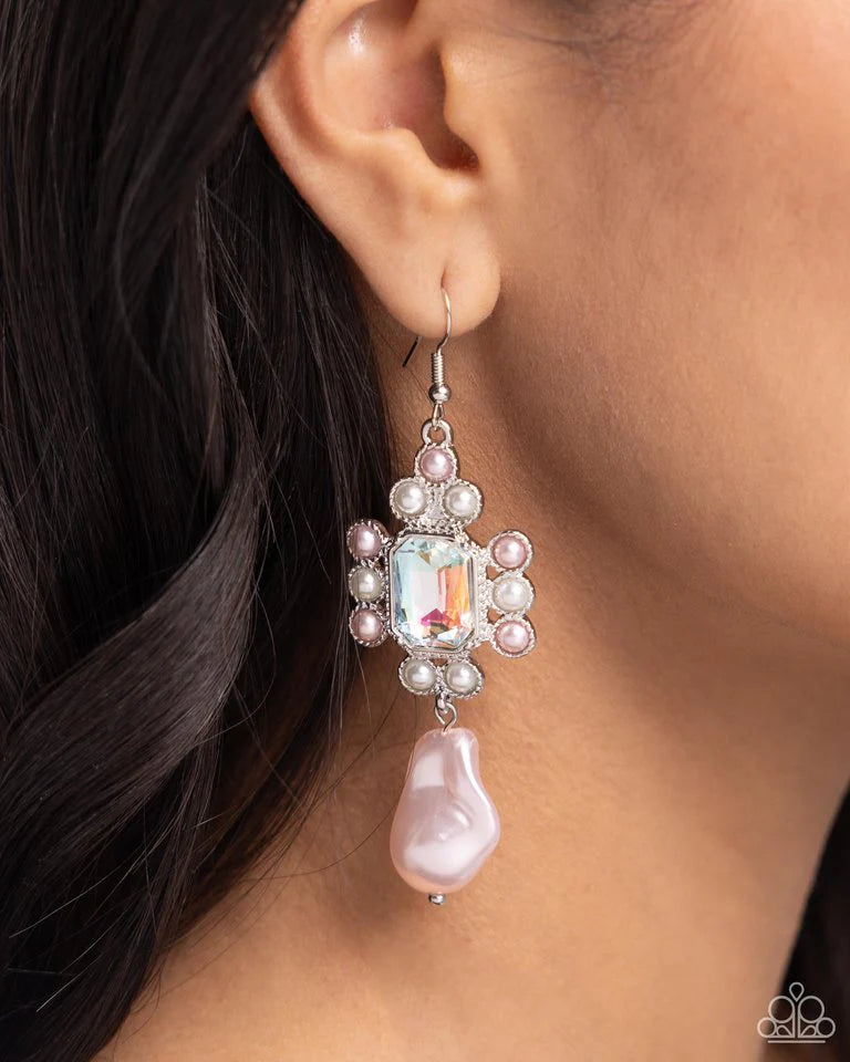 Paparazzi Earring ~ Raving Review - Pink