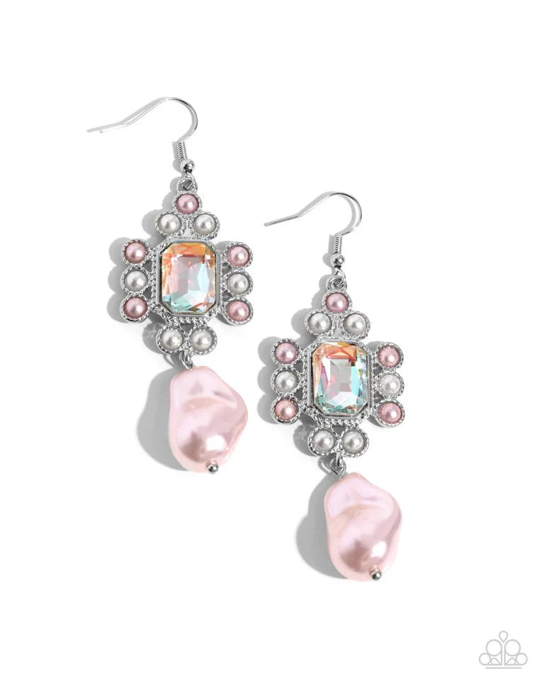 Paparazzi Earring ~ Raving Review - Pink