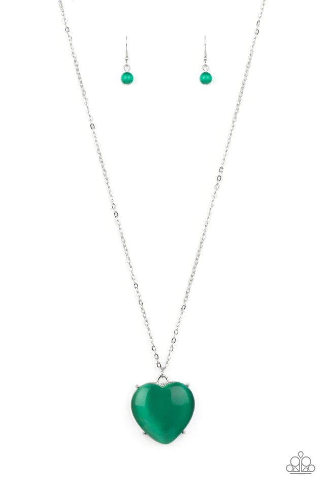 Paparazzi Necklace ~ Warmhearted Glow - Green